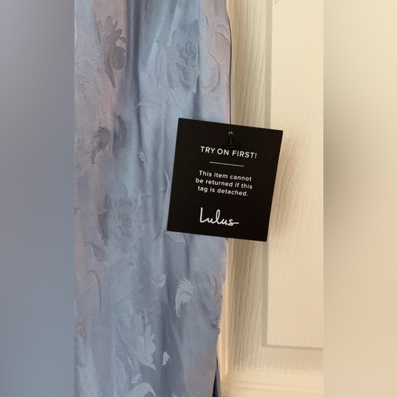 NWT Lulus Light Blue Satin Midi Dress! - Picture 7 of 8